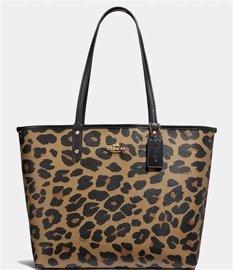 leopard print purse coach|coach leopard canvas tote.